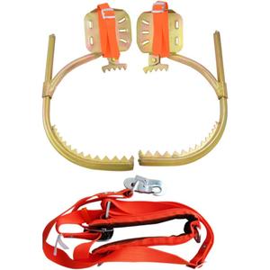 Tree Climbing Spikes, Adjustable Non-Slip Pole Climbing Gear with Safety Harness, Electrician Wooden Pole Foot Buckle for Hunting Observation, Picking Fruit
