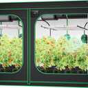 VIVOSUN S108 10x10 Grow Tent, 120"x120"x80" High Reflective Mylar with Observation Window and Floor Tray for Hydroponics Indoor Plant for VSF6450