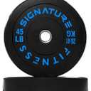 Fitvids Olympic Bumper Plates Set, 2" Weight Plates for Strength Training & Weightlifting 45