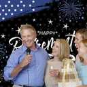 Mocsicka Happy Retirement Backdrop - Navy Blue Police Retirement Party Decorations, Flag and Firework Congrats Photo Booth Prop (7x5ft)