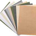 12Pcs Textured Paper, Small A5 Handmade Scrapbook Paper, Assorted Textured Art Papers Set for Scrapbooking, Journaling Supplies (Green)