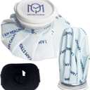 Reusable Ice Pack for Injuries No Leak Hot Water Bag with Washable Cover Adjustable Wrap Refillable Ice Pack for Migraine Back Knees Hand Foot Kids IcePack Bag for Injuries Hot Pack Pain Relief (6 Inch, Light Blue)