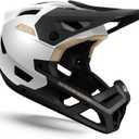 OutdoorMaster Full Face Mountain Bike Helmet for Men & Women-Two Removable Chin Pad Mountain Bike Helmet Grizzly, Ventilation Lightweight Racing Downhill DH BMX MTB Helmet (Small, Pearl white)
