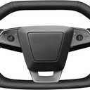 MEWANT Steering Wheel Cover Fit for Tesla Cybertruck 2023 2024 2025 Accessories of Black Perforated Microfiber Leather Steering Wheel Wrap