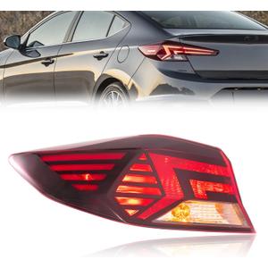 TODO Outer Tail Light Assembly Compatible with 2019 2020 Hyundai Elantra, Halogen Rear Lamp with Bulbs, Fits Eco Limited SE SEL Sport Value Edition, Replaces 92401-F3500 HY2804159 (Left Driver Side)