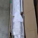 38" x 80" Sliding Glass Barn Door with 6.6FT Barn Door Hardware Kit Included, Assemblely Needed, Waterproof PVC Surface, White, 3 Panels Frosted Glass