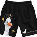 Men's Swim Trunks with Funny Print Quick Dry Swimsuits Beach Shorts with Pockets Summer Gifts (L)