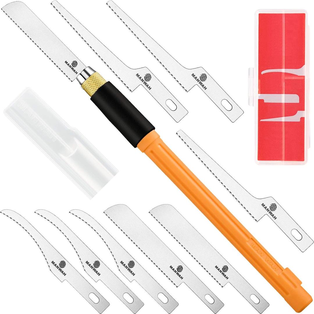 Mini Hand Saw Model Tools Modelling Knife Hobby DIY Craft Razor Saw Hacksaw Tool Kit with 9 Pieces Craft Blades for Plastic Models Tight Spaces Precise Cuts