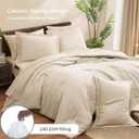 Monbix King Size Comforter Set, Birch Marble Pattern King Size Bed Set Reversible, King Bedding Set 7 Pieces, Bed in a Bag with Comforter, Sheets, Pillowcases & Shams