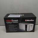 Mueller UltraToast Full Stainless Steel Toaster 4 Slice, Long Extra-Wide Slots for Bagels and Waffles, 6 Browning Levels, LED Display, Cancel/Defrost/Reheat Functions & Removable Tray, Kitchen Gadgets