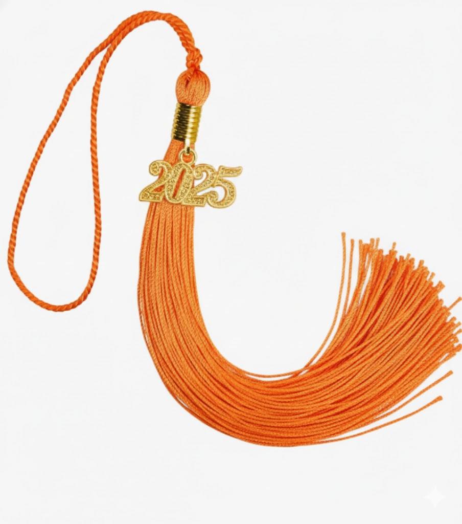 GraduationMall Single&Multiple Color Graduation Tassel with 2025 Year Charm, Orange