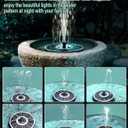 SZMP Solar Fountain Upgraded 100% Glass Panel, 3.5W Floating Solar Powered Water Pump Built-in 2000 Battery with 7 Nozzle & 4 Fixer, Solar Bird Bath Fountains for Garden, Pond, Outdoor