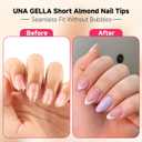 UNA GELLA Short Almond Gel Nail Tips: 504PCS Acylic Nail Tips Almond Shape Extra Short Pre Etched Half Cover 12sizes Salon Quality Soft Press On Nails DIY for Home Nails Extension