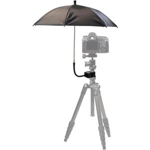 SnowTing Umbrella Chair Clamp for Cameras, Flexible Adjustable Gooseneck Camera Rain Cover, Tripod Sun Shade Umbrella for Outdoor Photographing, Filming, Live Streaming, 20 Inch Diameter, Black