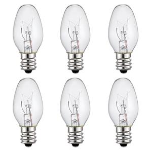 ZwwYvv Night Light Bulbs,E12 Candelabra Base,4 Watt/C7/120V Decorative Bulb,Warm White,6 Pack