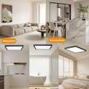 Square Led Flush Mount Ceiling Light,16 Inch 40w 3820lm led Light 3000k,4000k,6000k CCT Selectable,Flat Panel Super Slim Led Ceiling Light Fixture,for Living Dining Kitchen Bedroom Room (2Pack-Black)