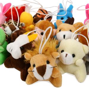 16-Pack Mini Animal Plush Toy Set, Soft Plush Toys for Kids Party Favors, Keychain Ornament,Birthday Party Supplies,Prize Rewards