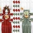 2 Cheesecloth Table Runners and 24 Napkins Set, 10Ft Boho Cheese Cloth Table Runners 20 x 20 Inch Rustic Wrinkled Gauze Napkins for Wedding Birthday Baby Shower Party Decor (Red, Sage Green)