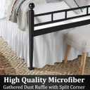 Ruffled Bed Skirt with Split Corners, White, Queen 21 Inch Drop Bedskirt, Hotel Quality Brushed Microfiber Wrinkle Free Dust Ruffle Bed Skirt Queen Size