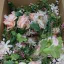 Riceshoot 4 Pcs 6ft Flower Garland with Peony & Rose - Artificial Silk Floral Vine Hanging Fake Roses Vine for Wedding Party Home Decor, Spring Flowers for Arch Table Mantel Decoration(Pink)