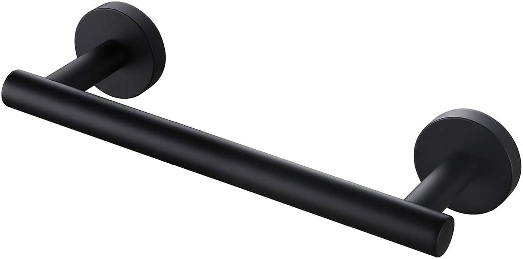 Miyili 9-Inch Matte Black Towel Bar for Kitchen or Bathroom - Stainless Steel Hand Towel Holder Contemporary Style Wall Mount, A01B23A
