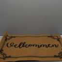 Jec&Smis Welcome Mat Velkommen Door Mats for Home Entrance Funny Doormat, Coir Fiber Outdoor Doormats for Entrance Anti-Slip PVC Backing 18" x 30"