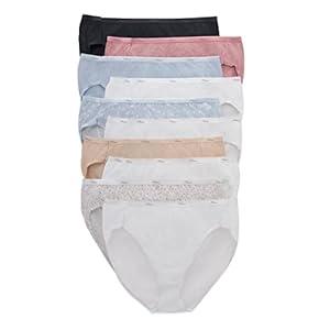 Hanes Women's High Cut Moisture Wicking Cotton Underwear Pack Of 12 (6)