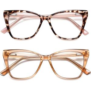 OCCI CHIARI Fashion Cateye Women Glasses Nerd Reader No Magnification Demi Glasses