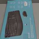 Wireless Keyboard and Mouse Combo,2.4G Full Size Wave Keys Ergonomic Keyboard with Wrist Rest for Natural Typing, 3 DPI Adjustable Ergonomic Silent Mouse for Computer/Laptop/Windows/Mac (Black)