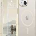 SUPFINE Magnetic for iPhone 15 Case (Compatible with MagSafe) (Military Grade Drop Protection) Slim Translucent Matte Shockproof with Anti-Fingerprint Phone Case,Antique White