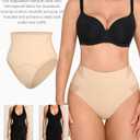 FeelinGirl Tummy Control Underwear Shapewear for Women Mid Waisted Shaping Panties Lower Belly Body Shaper Girdle (Beige, XL)