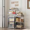 COCOLUCKY 6-Tier Mini Fridge Stand with Storage,Mini Fridge Shelf,Mini Coffee Bar with Mini Fridge Space,Baker Racks,Microwave Stand,Mini Fridge Cabinet with Storage for Dorm Kitchen(Vintage Brown), Medium