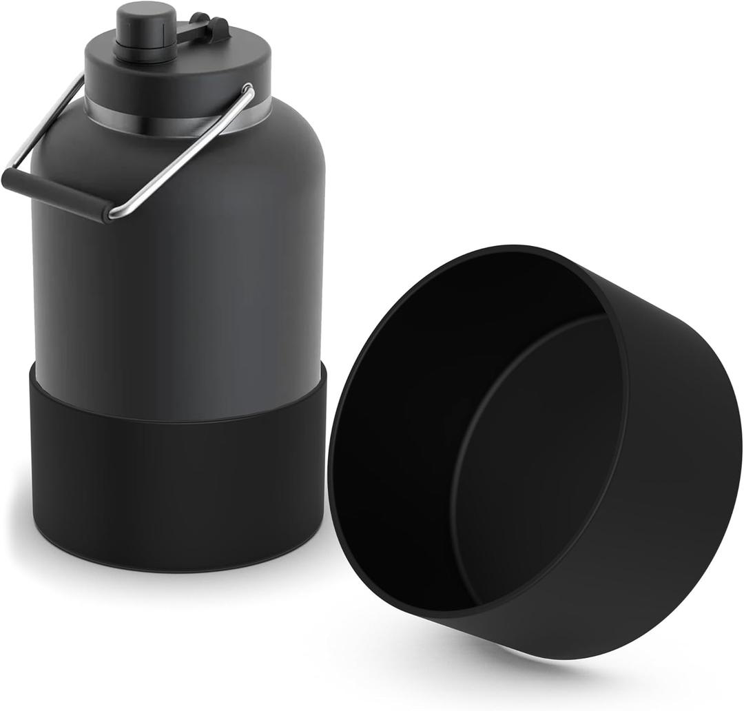Jmoe USA Boot for RTIC Jug | Silicone Sleeve Protector for Bottom | Durable BPA-Free | Protects Against Dents & Scratches (Black, One-Gallon)