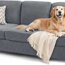 SUBRTEX 7 Pieces Stretch Sofa Slipcover Sets Couch Cover Sets Backrest Cushion Covers Furniture Protector Collection Set for Oversize Sofa Loveseat Chair Slip Covers(Large, Light Gray)