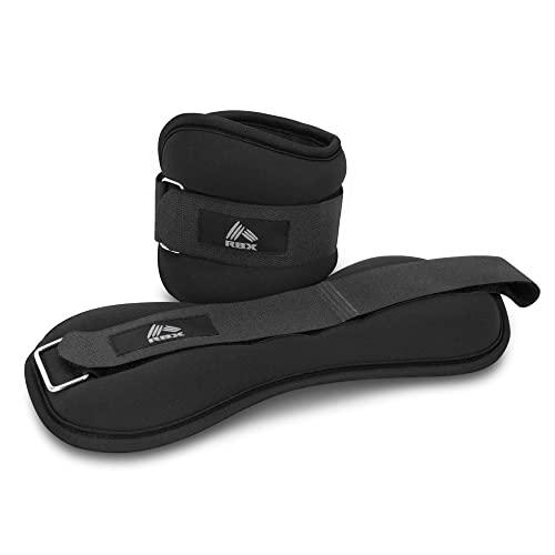 RBX Wrist & Ankle Weights Set, Adjustable Comfort Fit for Training & Toning (Black, 2lb (1lb Each))