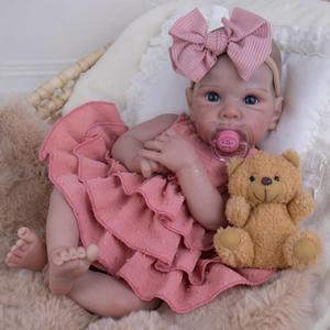 Aori Reborn Baby Dolls Lifelike - Realistic Life-Size 20 Inches Newborn Baby Doll Girls with Poseable Limbs and Feeding Kit Included, Nice Gift for Kids 3+ (Pink Dress)