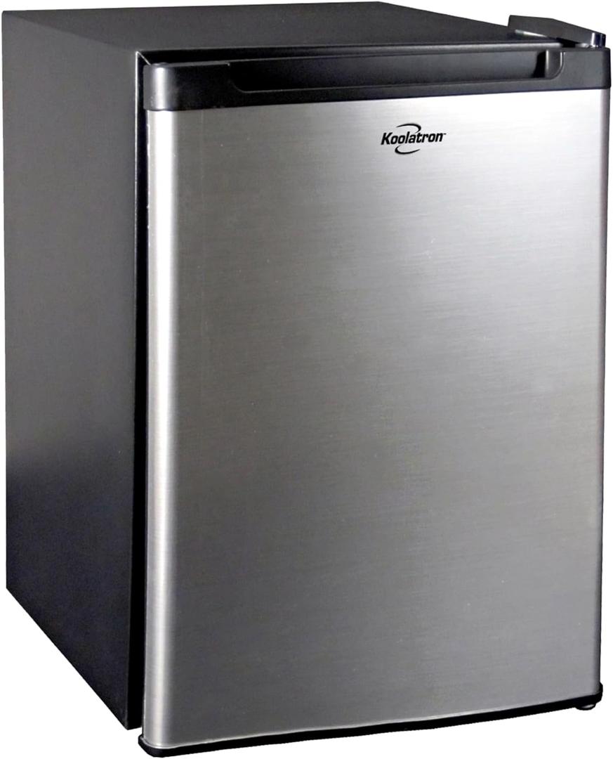 Koolatron 12V / 110V Refrigerator - Mini Fridge With Freezer For Trucks, Cool Storage For Kitchen, Bedroom, Office, Dorms, Compact Free Standing, Neveras Pequepara, 1.76 Cubic Feet Capacity, White