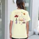 Powerless Shirt Women Funny Book T-Shirts Book Fan Gift Tee Summer Casual Bookish Short Sleeve Tops M