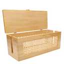 Solid wood Cable Management Box，- Cable Organizer Box and Power Strip Box for Electrical Cord Management - Under Desk Cord Organizer for TV Wires Computer Router & Power Strip