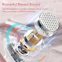 Wireless Earbuds, Bluetooth 5.4 Headphones Sport, Over Ear Buds with ENC Noise Canceling Mic, Deep Bass Stereo Ear Buds with Hook, 50H Playback, LED Display, IP7 Earphones for Workout, Rose Gold