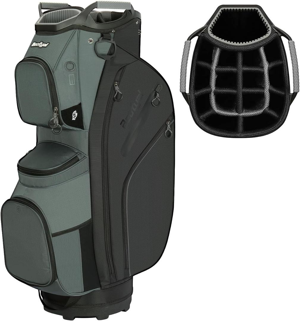 Golf Cart Bag 15 Way Organizer Divider Top Golf Club Cart Bag for Men Women with Cooler, Handles and Rain Cover