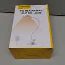 Glocusent 5W 36 LED Reading Clip on Light for Bed, Eye Caring Bed Lamp, 3 Colors & 5 Brightness Levels for Headboard with Adapter, Perfect for Reading, Working & Studying (White)