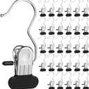 Clothes Pins 30-Pack Laundry Hook Hangers Clothes Hanger Clips for Closet Organizer Socks Towels Clips Heavy Duty Clothespins Bulk Clothes Hanger Clips for Wardrobe Travel Pants Socks Handbag