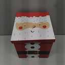 WRAPAHOLIC 9" Christmas Gift Box with Lid - Santa Claus with Belt Design Gift Box and 2 Pcs Tissue Paper for Christmas, Holiday, Party, Gift Giving and More