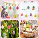 Chiisong 16 Pcs Easter Decorations Eggs Hanging Ornaments Paper Honeycomb Eggs Tree Decorations Magnetic Easter Ornaments for Hunt Basket Party Supplies Indoor Outdoor (Mix Color)