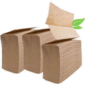Brown Unbleached Z-Fold Paper Towels  1000ct | Commercial Multifold Paper Towels for Dispenser | All-Natural, Bleach-Free, Tri-Fold Recycled Disposable Hand Towels for Bathroom & Kitchen Use