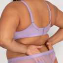 Curvy Couture womens Plus Size Thong Panties Available in Smooth, Mesh and Lace (X-Large, Lavender Shimmer)