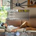 Ohniyou 60" Ceiling Fan No Light - Industrial Fan Remote & APP Control, Quiet DC Motor, Indoor/Outdoor Ceiling Fan for Patio, Shop, Garage, Aluminum Blades, Black