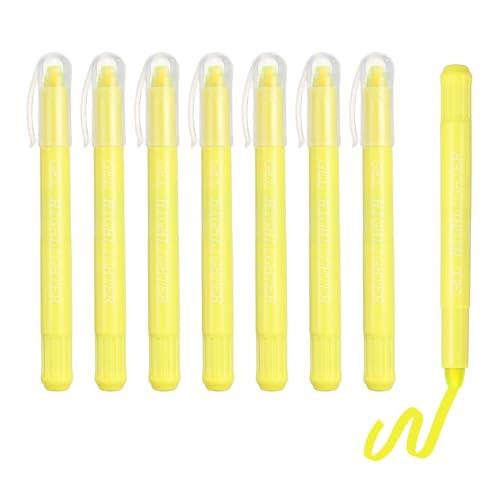 PATIKIL 8Pack Gel Highlighters, Highlighters Pens Wax Crayon Neon Clear View Bright Marker Pen Twist Up Gel Stick Cute Pastel for Home Office Study Journaling Supplies, Bright Yellow