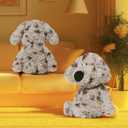 2 x Dog Stuffed Animals Dalmatian Plush Toys Dog 11.8 inches Soft and Premium Puppy Plush Toy Gift for for Babies Children Adults, Gray Spots with Big Nose Long Ears